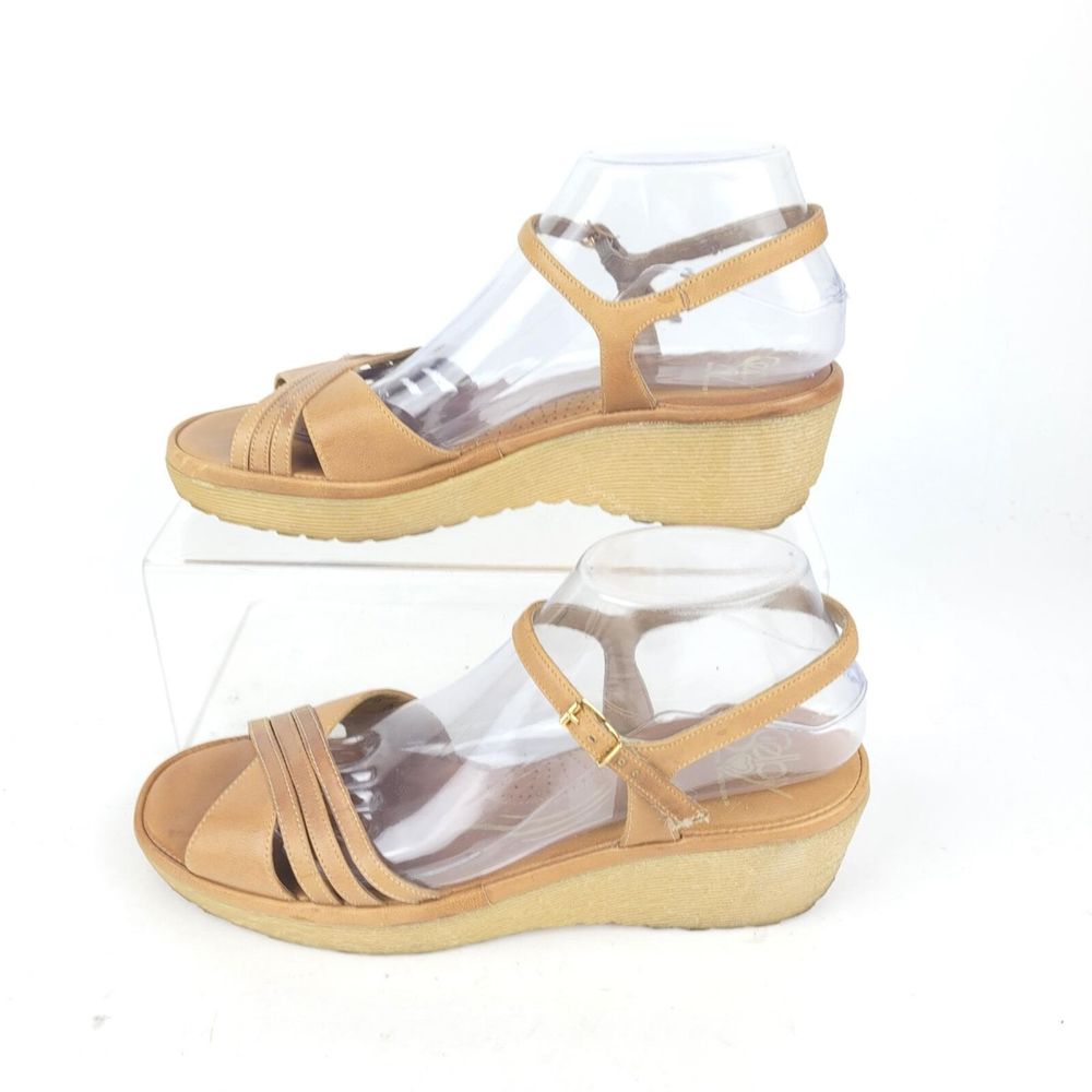 Selby Fifth Avenue Womens Wedge Sandals 10N Open Toe Strappy Vintage Slider USA